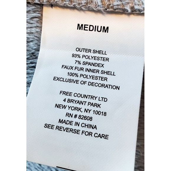 Free Country Womens Softshell fleece lined Hooded Grey Jacket Coat Sz M EUC - Picture 6 of 7